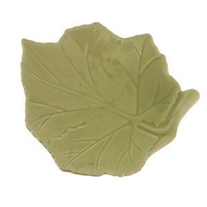 Green Leaf Dish Trinket Tray Ceramic California Pantry 2002 Vintage 6.5" x 5.5"
